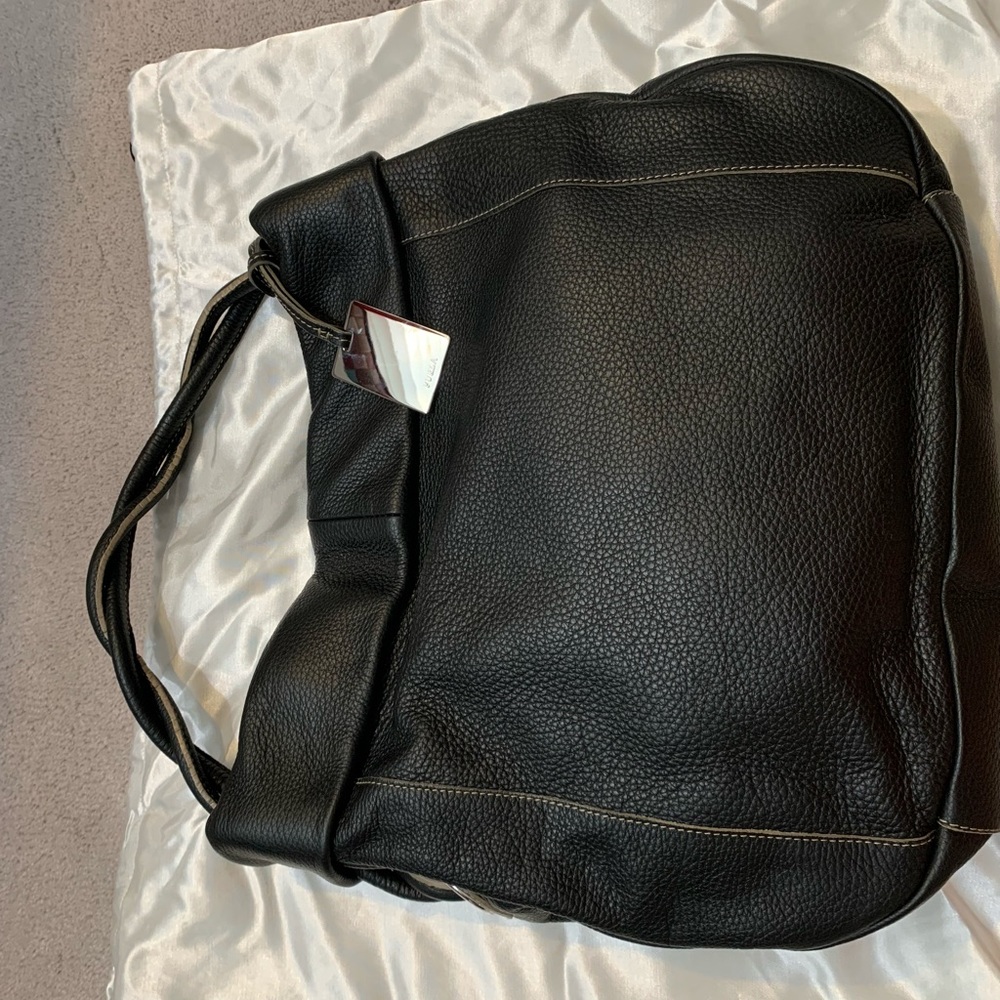 Furla black leather handbag